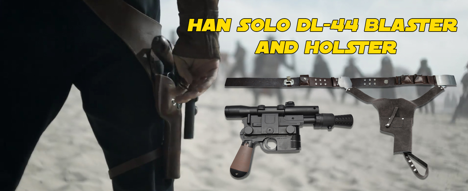 Han Solo DL-44 blaster and holster from JediRobeAmerica.com